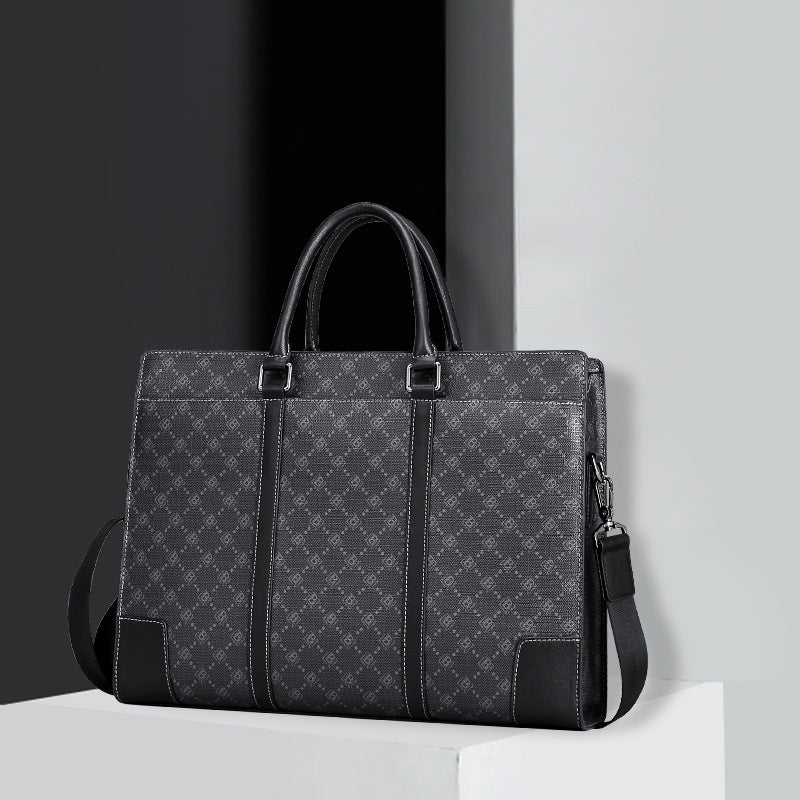 Men's Briefcase Simple Fashion Large Capacity Handbag Business Casual Handbag Crossbody Shoulder Bag 