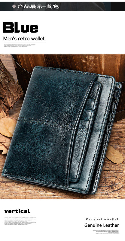 Men's Wallet Cow Leather Genuine Leather Separable Men's Wallet Card Bag 