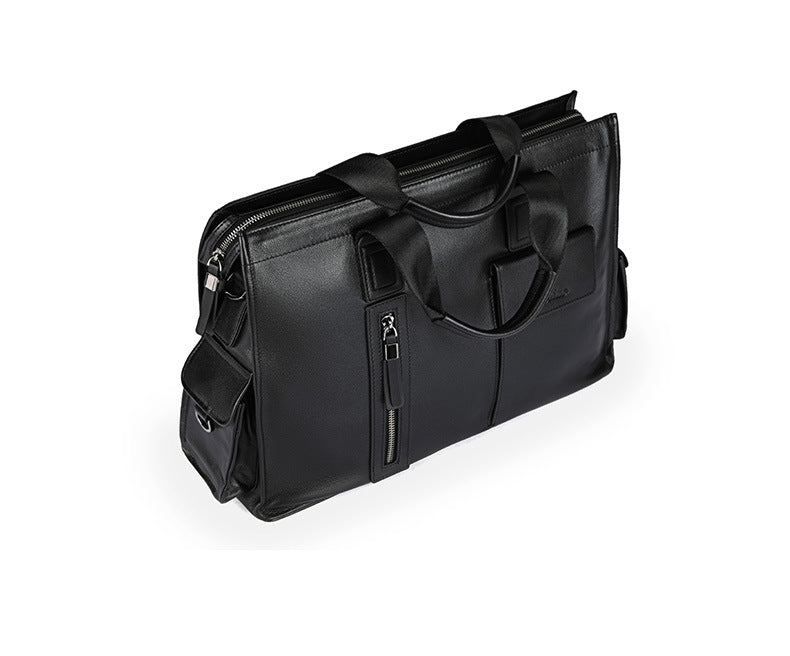 Men's handbag, genuine cowhide leather, computer bag, business large-capacity briefcase 