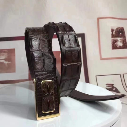 Men's Belt Nile Big Bone Crocodile Skin Genuine Leather Business Casual Width 3.8cm Men's Belt Gift Present 