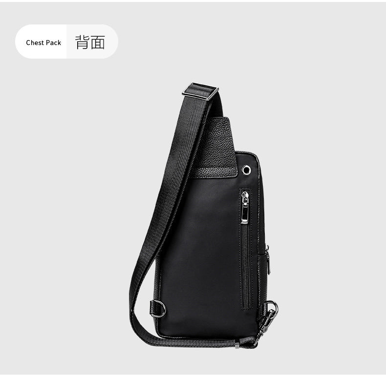 メンズバストバッグ  牛皮 韩国 カジュアルファッションシンプル 斜めがけバッグ