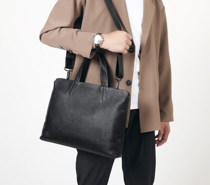 Men's handbag genuine cowhide leather business casual large capacity briefcase handbag 