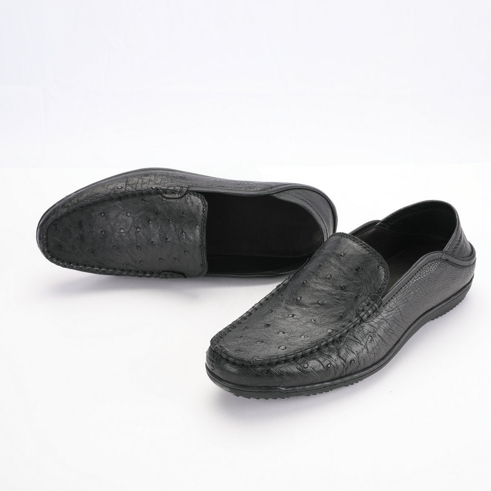 Ostrich skin genuine leather men's leather shoes moccasins business casual shoes 