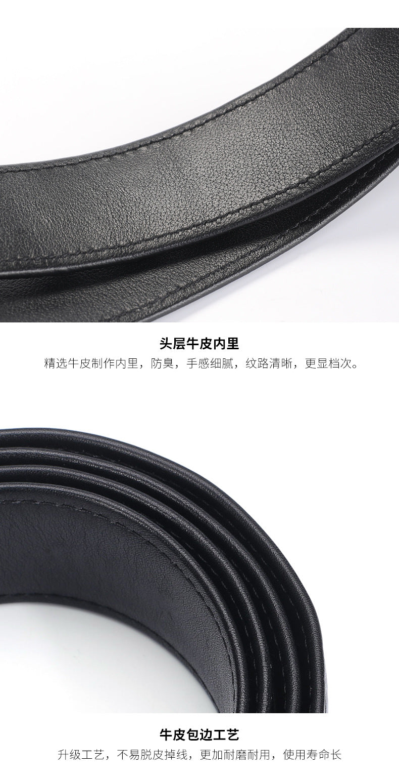 Men's Belt Crocodile Skin Genuine Leather Width 3.8cm Casual Men's Belt 