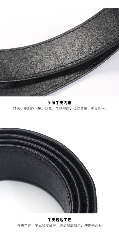 Men's Belt Crocodile Skin Genuine Leather Width 3.8cm Casual Men's Belt 