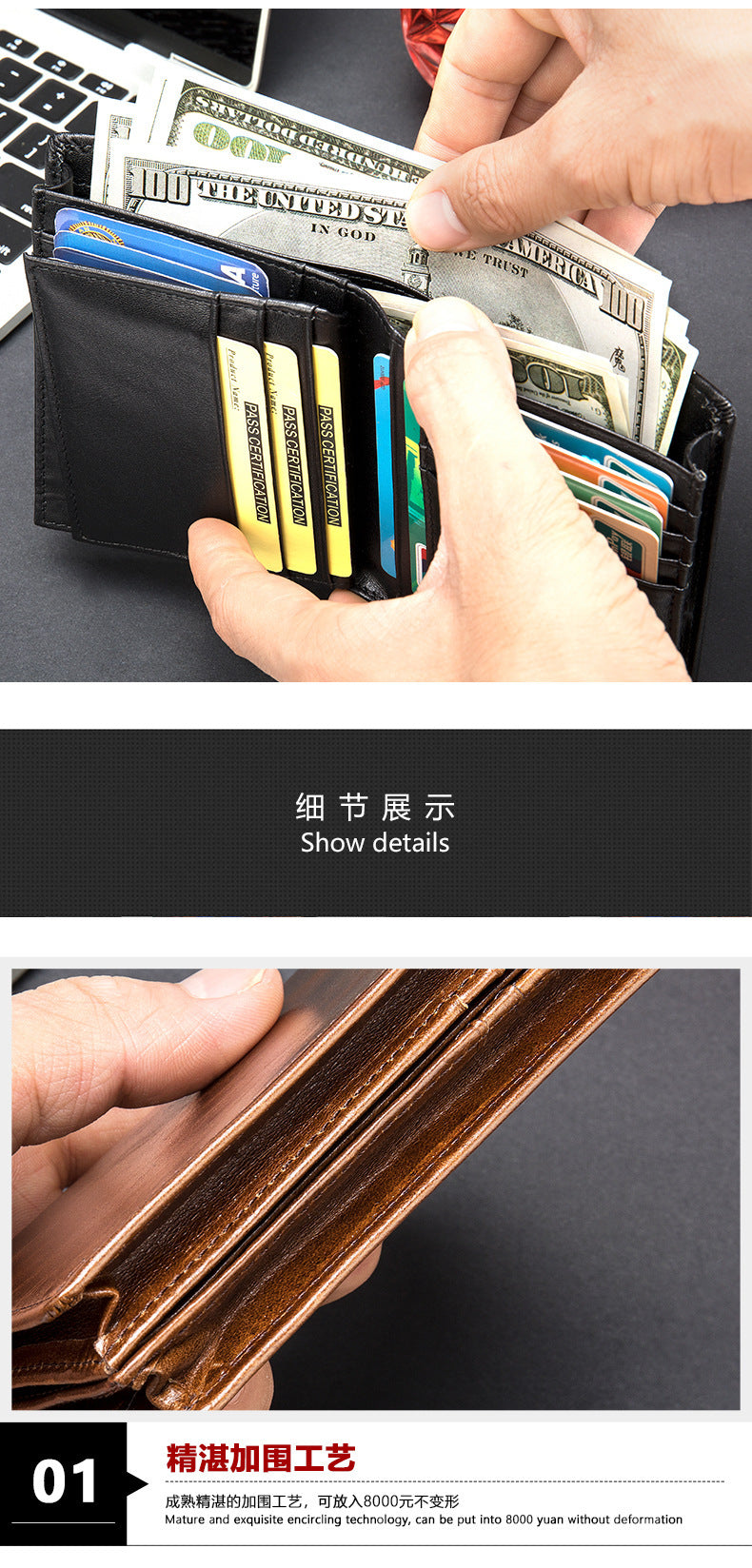 メンズ 短財布 牛皮本革製 rfid盗難防止カードバッグ レトロ男性用ウォレット