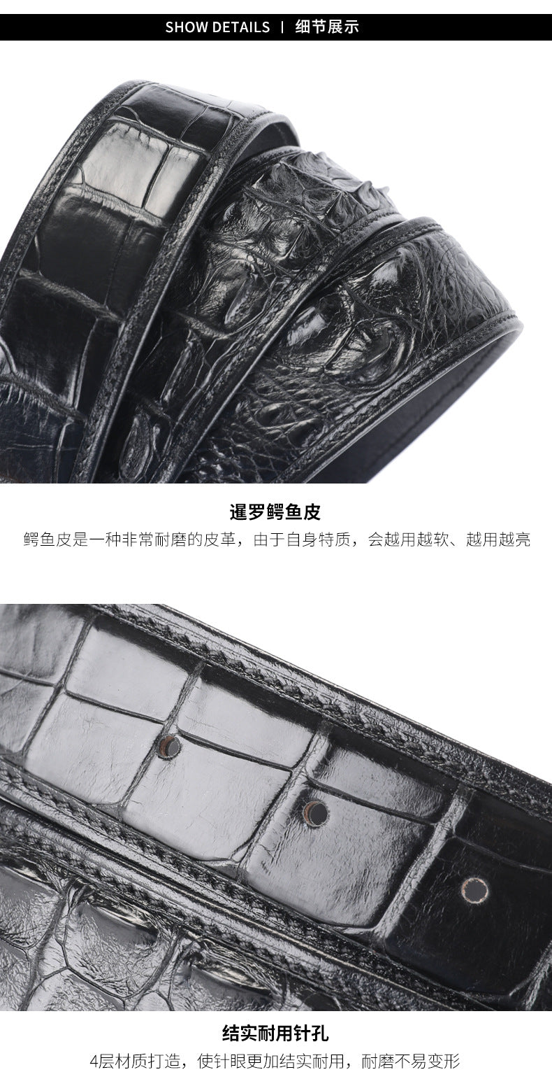 Men's Belt Crocodile Skin Genuine Leather Width 3.8cm Casual Men's Belt 