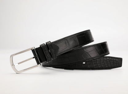 Crocodile Belly Skin Genuine Leather Men's Belt No Pieces Width 3.4cm High Quality Belt 