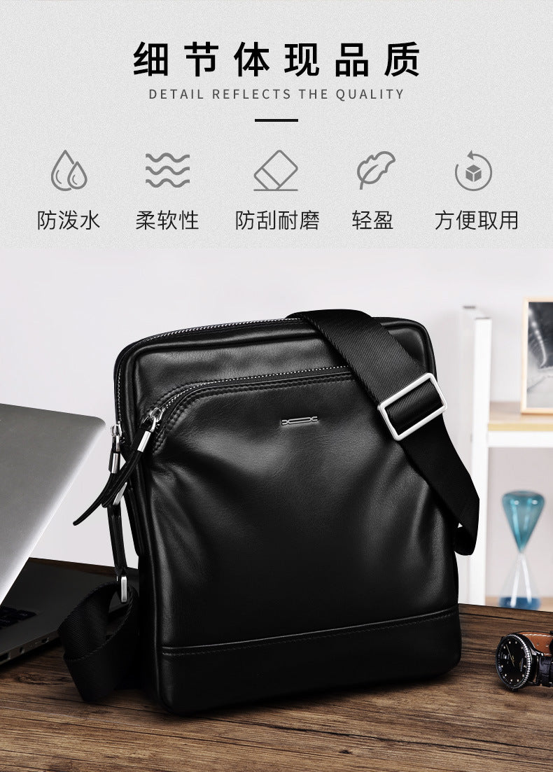 メンズショルダーバッグ  多機能実用 牛皮本革製 ビジネス斜めがけバッグ