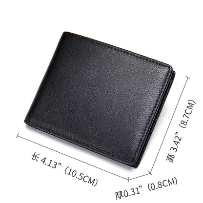 メンズ短財布牛皮本革製ビジネス薄型シンプル盗難防止カードバッグウォレットwallet