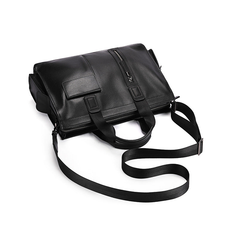Men's handbag, genuine cowhide leather, computer bag, business large-capacity briefcase 