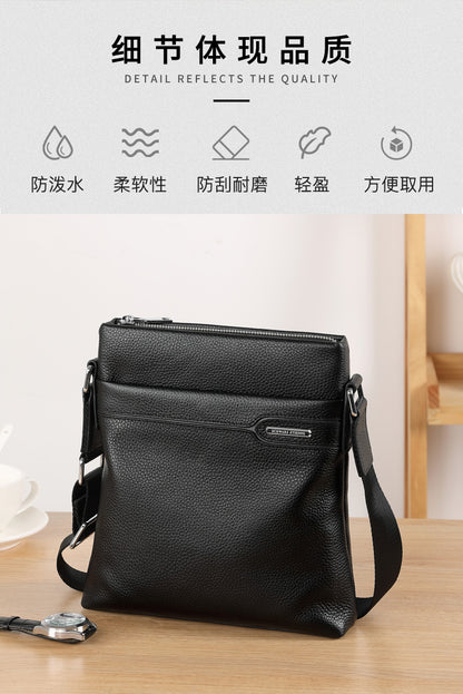 メンズショルダーバッグ 本革製牛皮 ビジネス 男性用 斜めがけバッグ