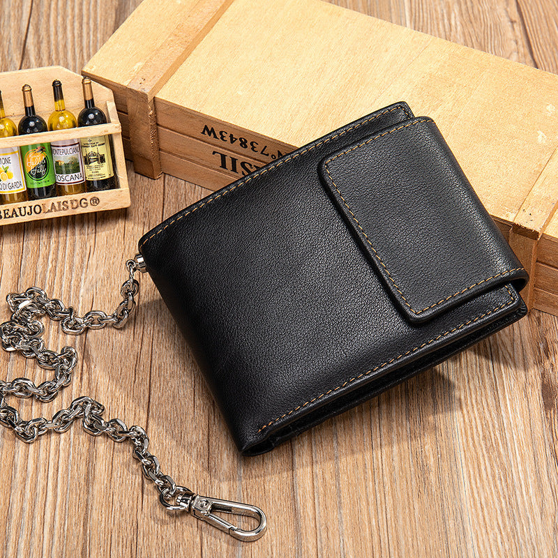 メンズ短財布 牛皮本革製 レトロ 多機能男性用ウォレット