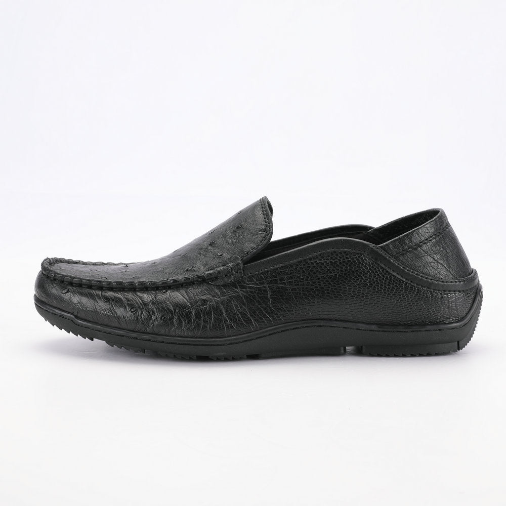 Ostrich skin genuine leather men's leather shoes moccasins business casual shoes 
