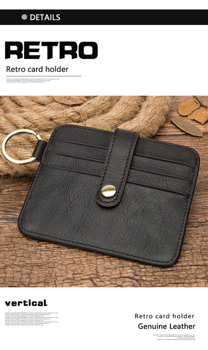 Men's wallet cowhide thin coin card holder casual card bag for men 
