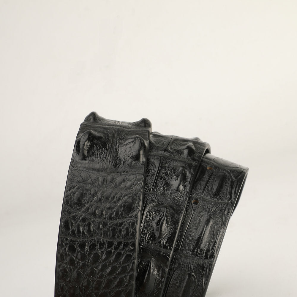 Men's Belt Nile Big Bone Crocodile Spine Genuine Leather Smooth Buckle Business Casual High Quality Men's Belt 