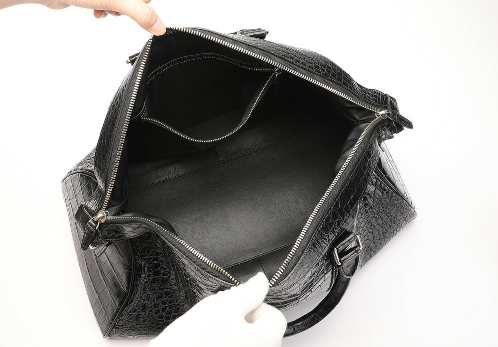 Crocodile Belly Skin Unisex Genuine Leather Travel Bag Luxury Travel Business Luggage Bag Super Large Capacity Handbag Handbag 