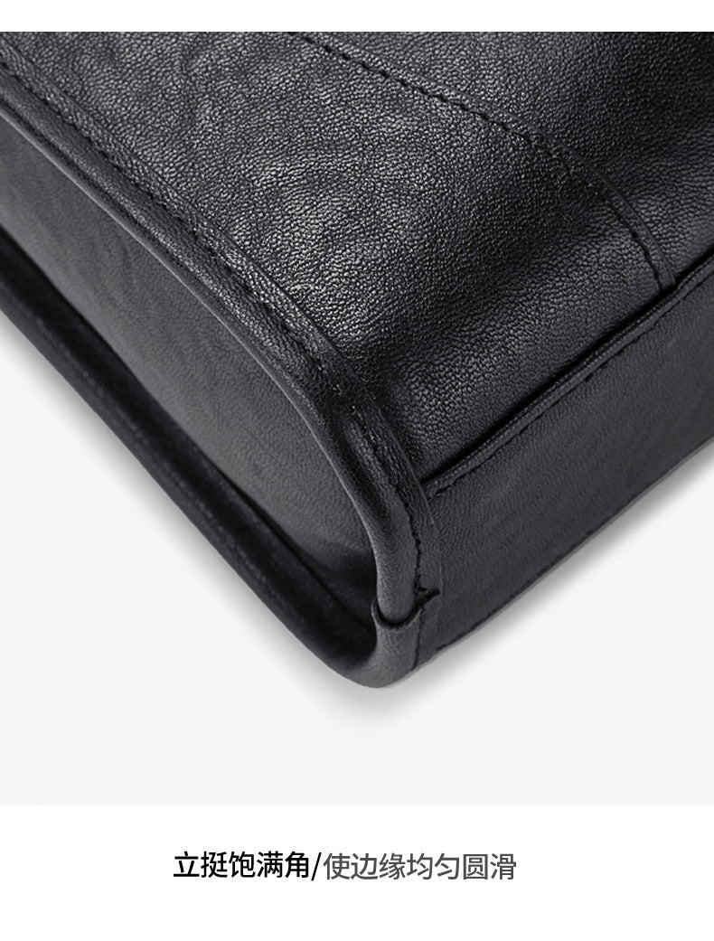 Men's handbag, genuine cowhide leather, handbag, crossbody bag, large capacity computer briefcase 