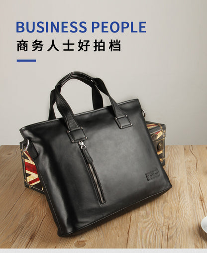 Men's Handbag Genuine Cowhide Leather Handbag Computer Bag Men's Business Briefcase 