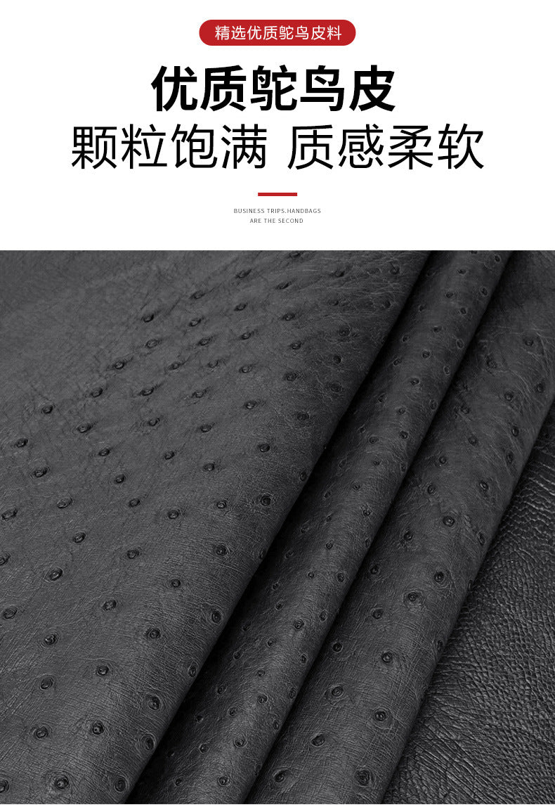 Ostrich skin men's belt genuine leather business casual automatic buckle width 3.4cm high quality male belt 