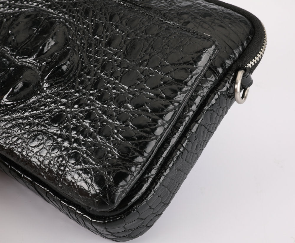 Crocodile Bone Skin Men's Shoulder Bag Messenger Bag Genuine Leather Large Capacity Casual Fashion Crossbody Bag for Men 