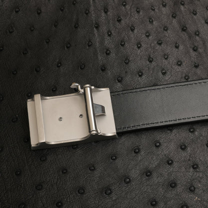 Ostrich leather genuine leather men's belt automatic buckle casual width 3.4cm men belt gift present