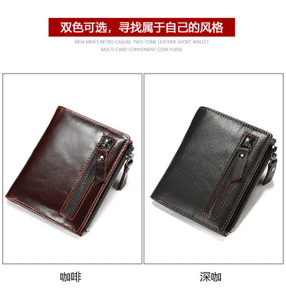 メンズ 短財布  高品質 レトロ 男性用カードバッグ ウォレット