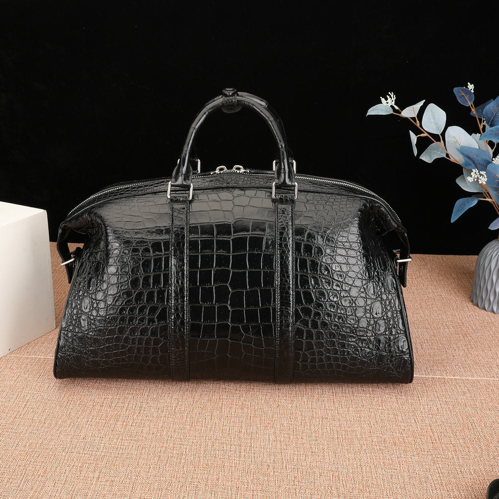 Crocodile Belly Skin Unisex Genuine Leather Travel Bag Luxury Travel Business Luggage Bag Super Large Capacity Handbag Handbag 