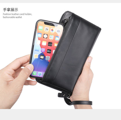 メンズ財布  牛皮本革製 クラッチバッグ 大容量 カード入れ 男性用手首バッグ