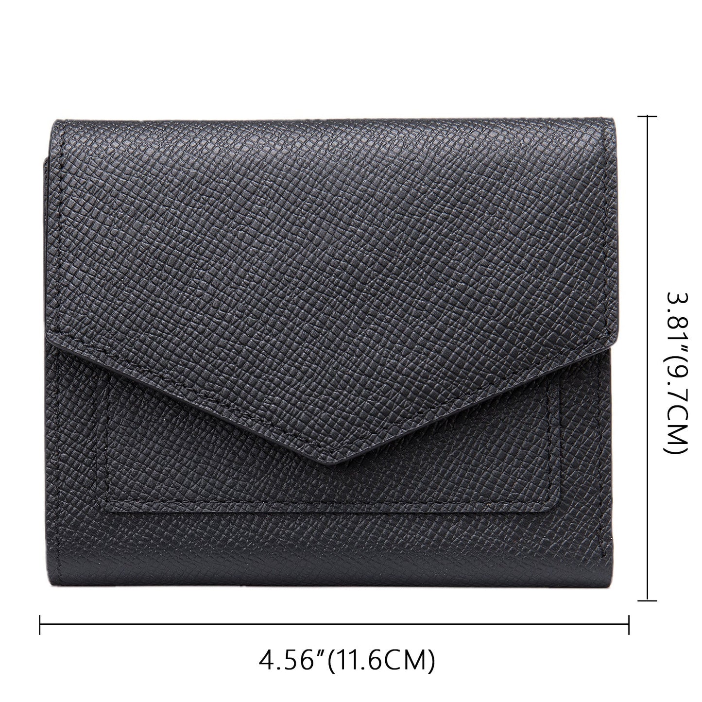 Men's short wallet, genuine cowhide leather, casual lychee pattern, coin, card bag, unisex wallet 