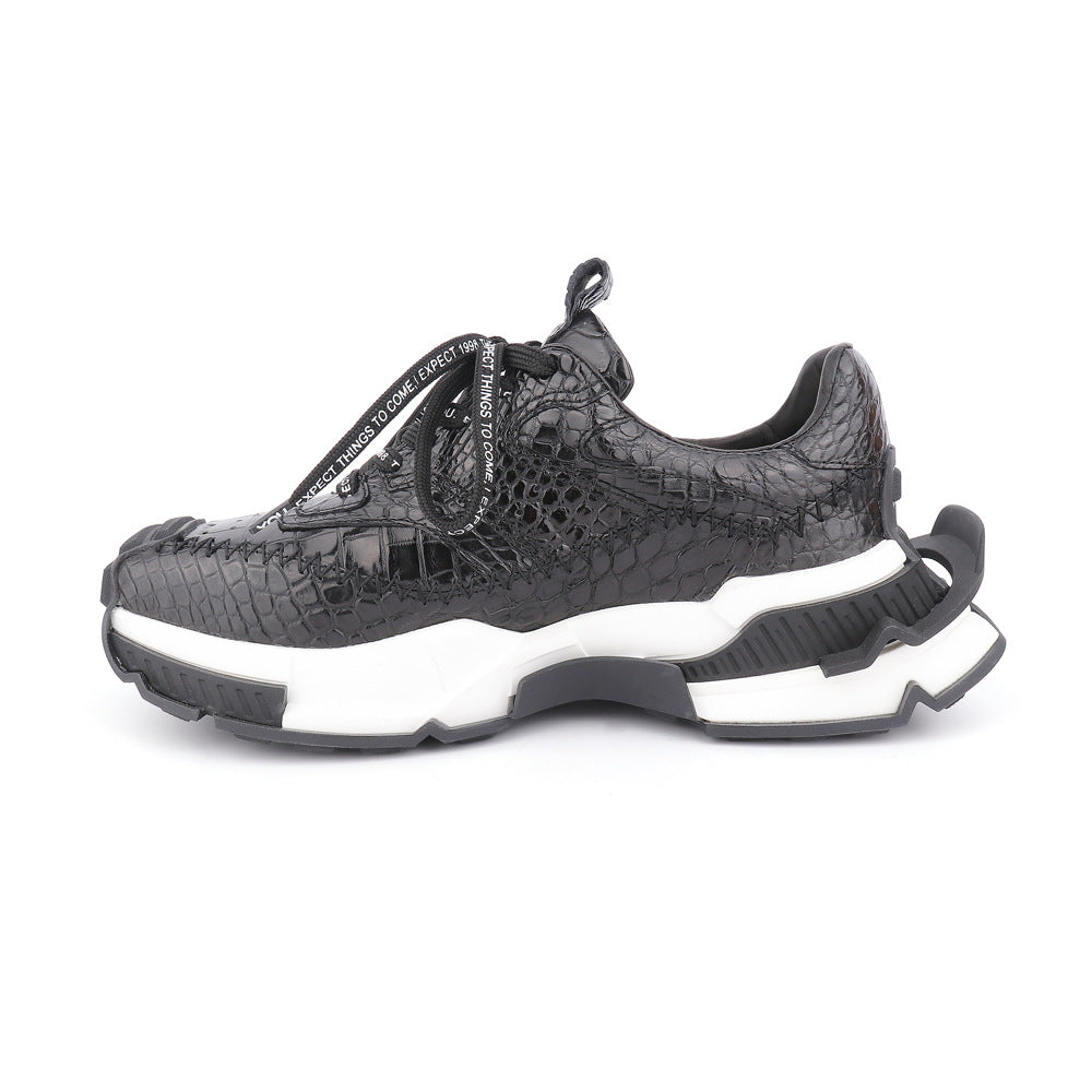 Taisham Crocodile Skin Genuine Leather Men's Sneakers Fashion Men Shoes 