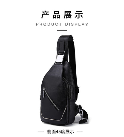 メンズバストバッグ 牛皮本革製 韩国 ファッション カジュアル 斜めがけバッグ