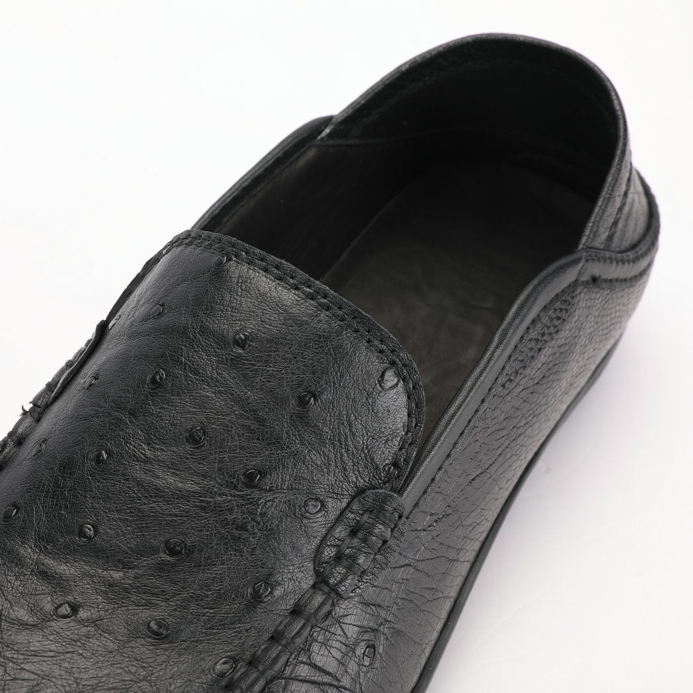 Ostrich skin genuine leather men's leather shoes moccasins business casual shoes 