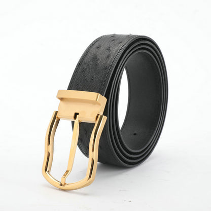 Men's Belt South Africa Ostrich Skin Genuine Leather High Quality Stylish Casual Men's Belt 
