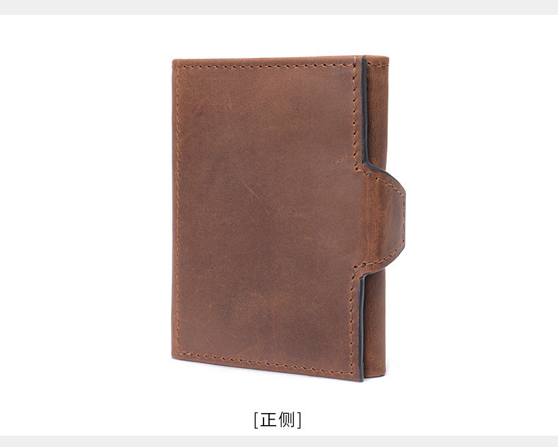 Men's wallet cowhide tri-fold coin purse men's wallet 
