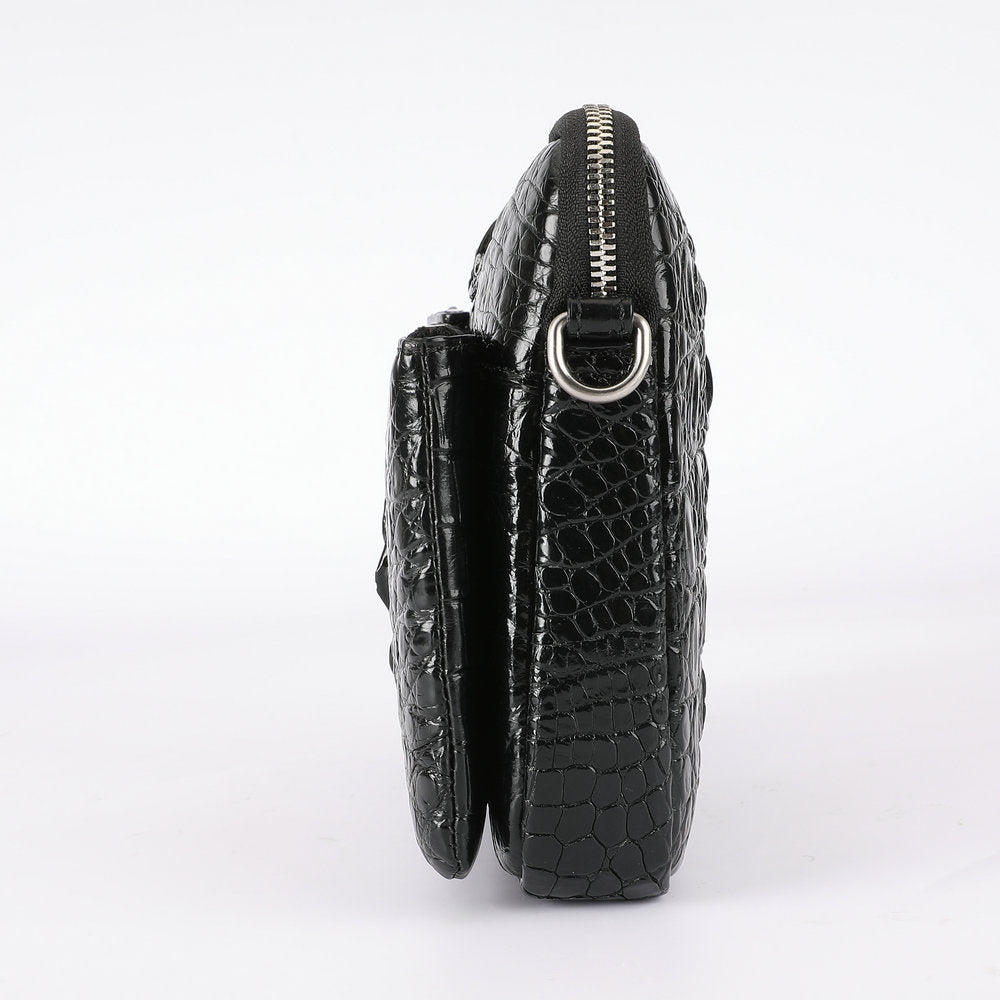 Crocodile Bone Skin Men's Shoulder Bag Messenger Bag Genuine Leather Large Capacity Casual Fashion Crossbody Bag for Men 