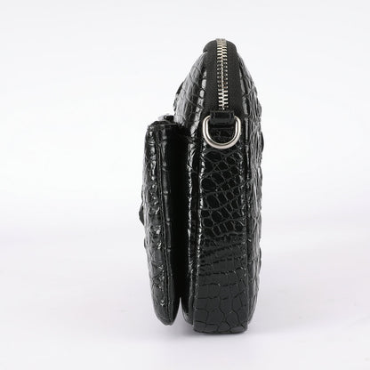 Crocodile Bone Skin Men's Shoulder Bag Messenger Bag Genuine Leather Large Capacity Casual Fashion Crossbody Bag for Men 
