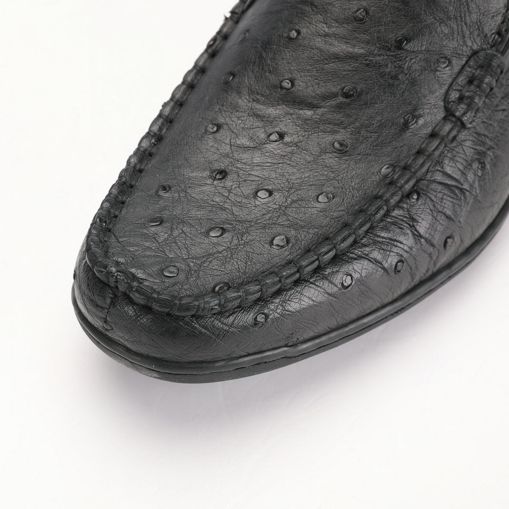Ostrich skin genuine leather men's leather shoes moccasins business casual shoes 