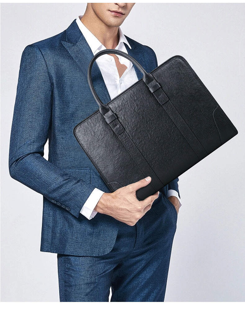 Men's handbag, genuine cowhide leather, handbag, crossbody bag, large capacity computer briefcase 