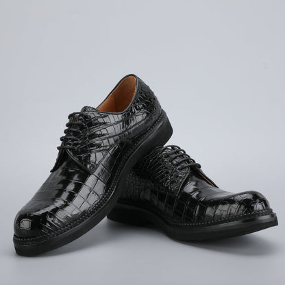 ワニ皮本革製メンズ革靴 カジュアル ビジネスシューズ