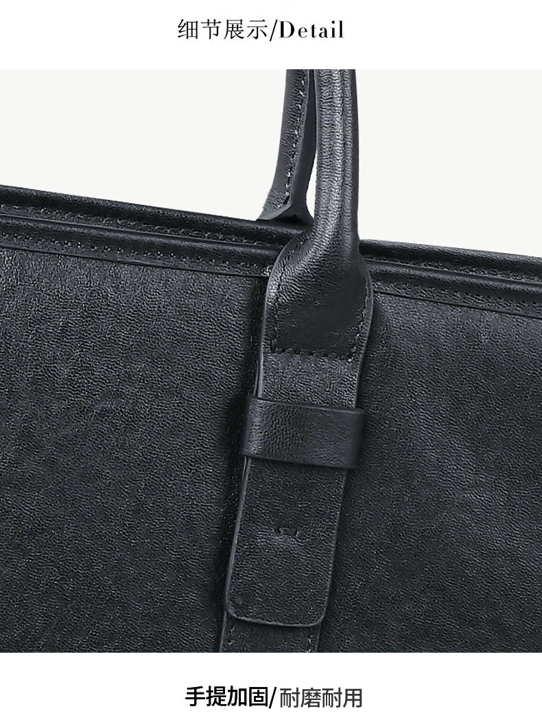 Men's handbag, genuine cowhide leather, handbag, crossbody bag, large capacity computer briefcase 