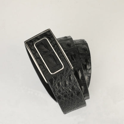 Men's Belt Nile Big Bone Crocodile Spine Genuine Leather Smooth Buckle Business Casual High Quality Men's Belt 