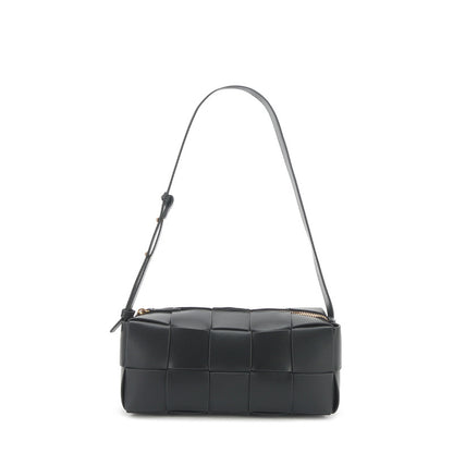 Genuine Leather Ladies Underarm Bag Handbag Zipper Bag Weaving Bag Fashion