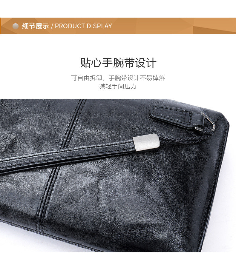 メンズクラッチバッグ  牛皮本革製 质感ファッション 男性用 手首バッグハンドバッグ
