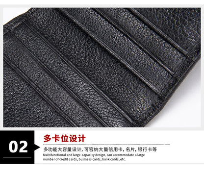 メンズ短財布牛皮本革製ビジネス薄型シンプル盗難防止カードバッグウォレットwallet