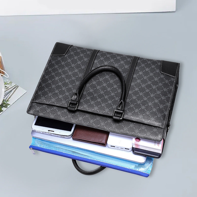 Men's Briefcase Simple Fashion Large Capacity Handbag Business Casual Handbag Crossbody Shoulder Bag 