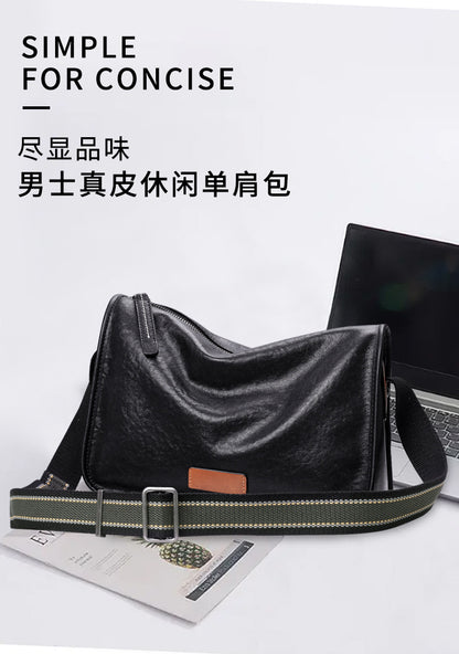 メンズショルダーバッグ 牛皮本革製　ファッション カジュアル通勤斜めがけバッグ