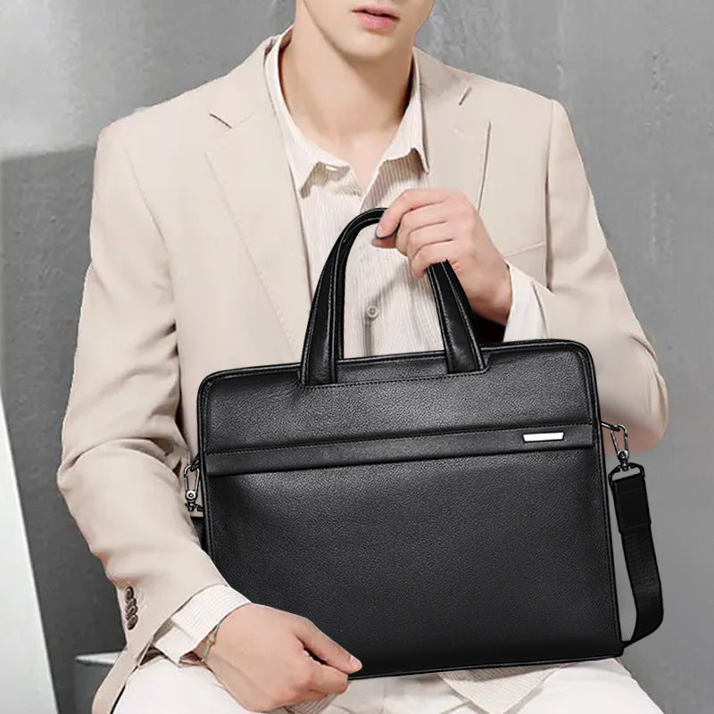 Men's handbag genuine cowhide leather computer bag business briefcase 