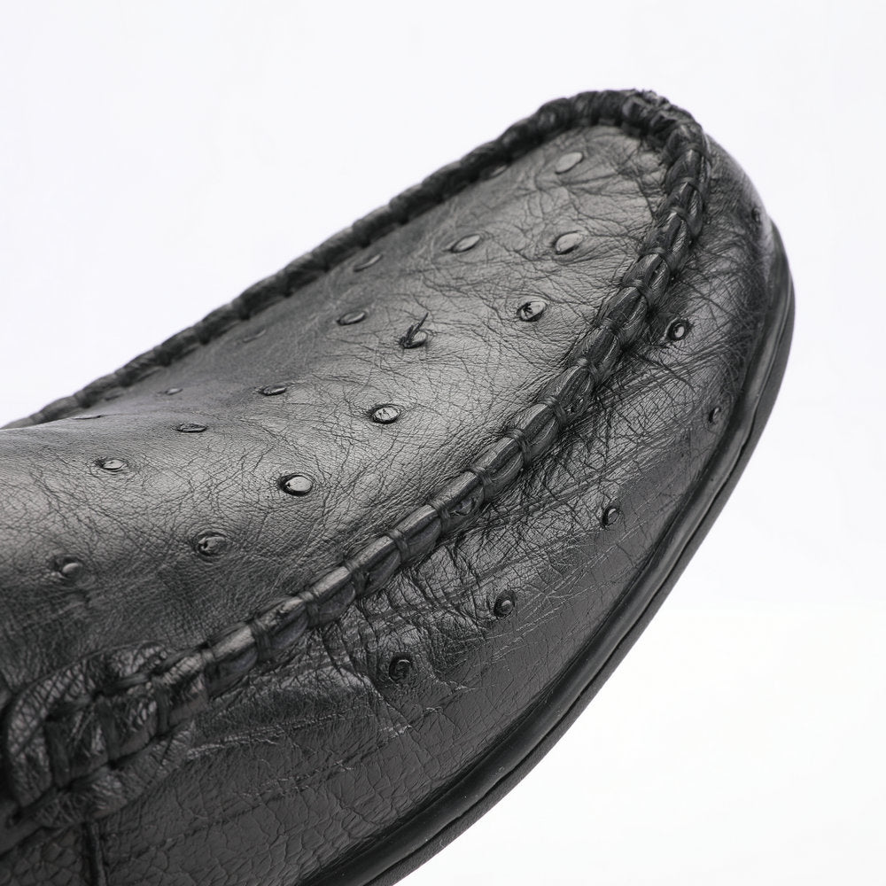 Ostrich skin genuine leather men's leather shoes moccasins business casual shoes 