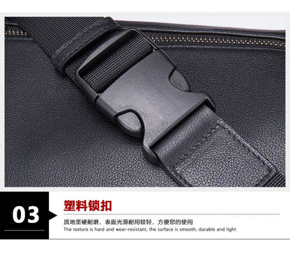 メンズバストバッグ 牛皮本革製 カジュアルスポーツ 男性用斜めがけバッグ ショルダーバッグ